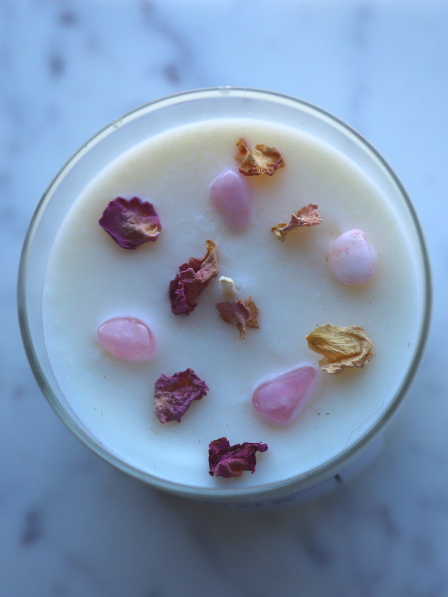 LUNA LUXE + ROSE QUARTZ SOY CANDLE